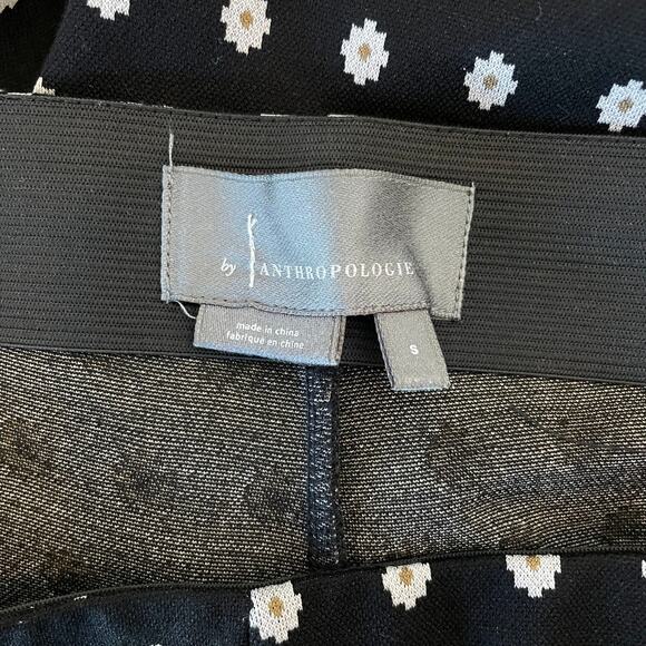 Anthropologie | Women's Black with White Geometric Print Pull On Pants | Size: S - Picture 2 of 6